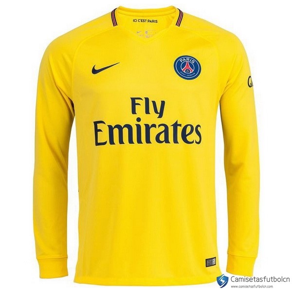 Camiseta Paris Saint Germain Segunda equipo ML 2017-18 Amarillo